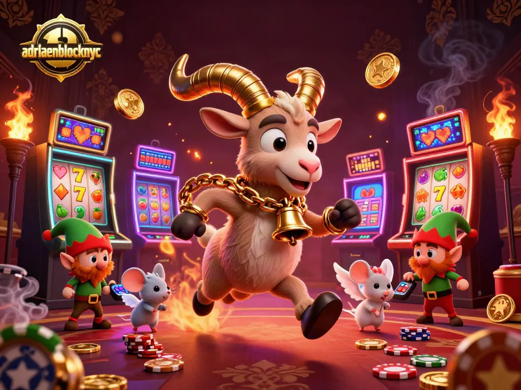 Join the festive horror with adriaenblocknyc as you spin slots in a thrilling casino scene.